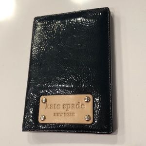 Kate Spade Black Patent Leather Passport Holder